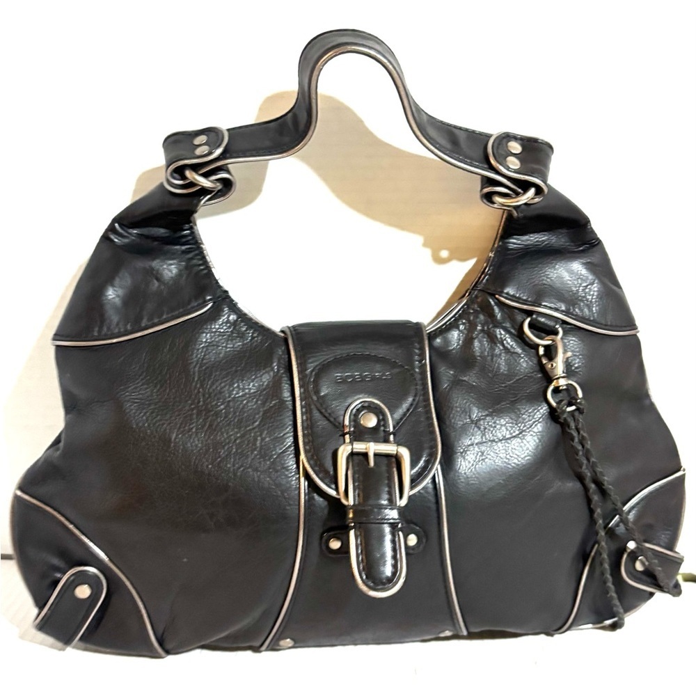 Black Leather Women's shoulder Bag